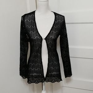 Woven Black Cardigan